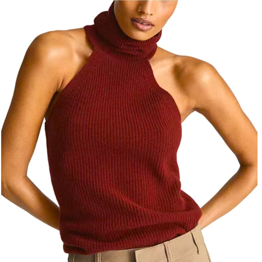 Reiss Burgundy Cowl Neck Sweater